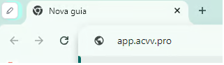 Imagem simples mostrando a barra de endereço de um navegador com app.acvv.pro digitado