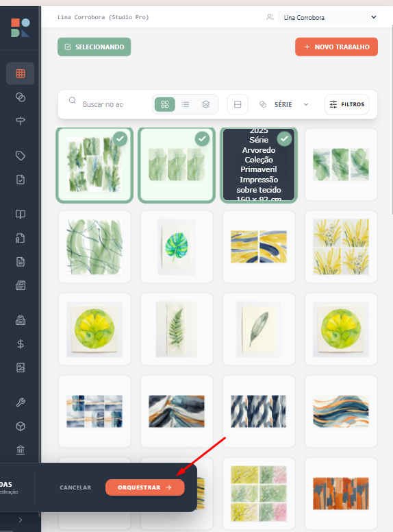 IMAGEM 02 - MODAL DO ORQUESTRADOR ABERTO PARA SELEÇÃO