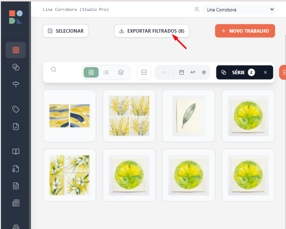 IMAGEM 01 - BARRA SUPERIOR MOSTRANDO O BOTÃO 'EXPORTAR FILTRADOS (24)' APÓS APLICAR UM FILTRO