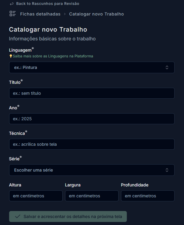 Imagem da janela/tela inicial solicitando dados básicos
