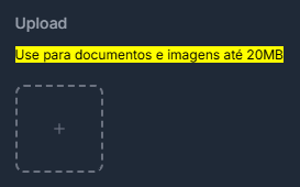 Tela de upload do Acervo Vivo, destacando o botão de seleção de arquivo